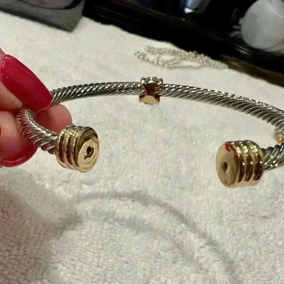 MULTI RHINESTONE SILVERCUFF BRACELET - Picture 4 of 6